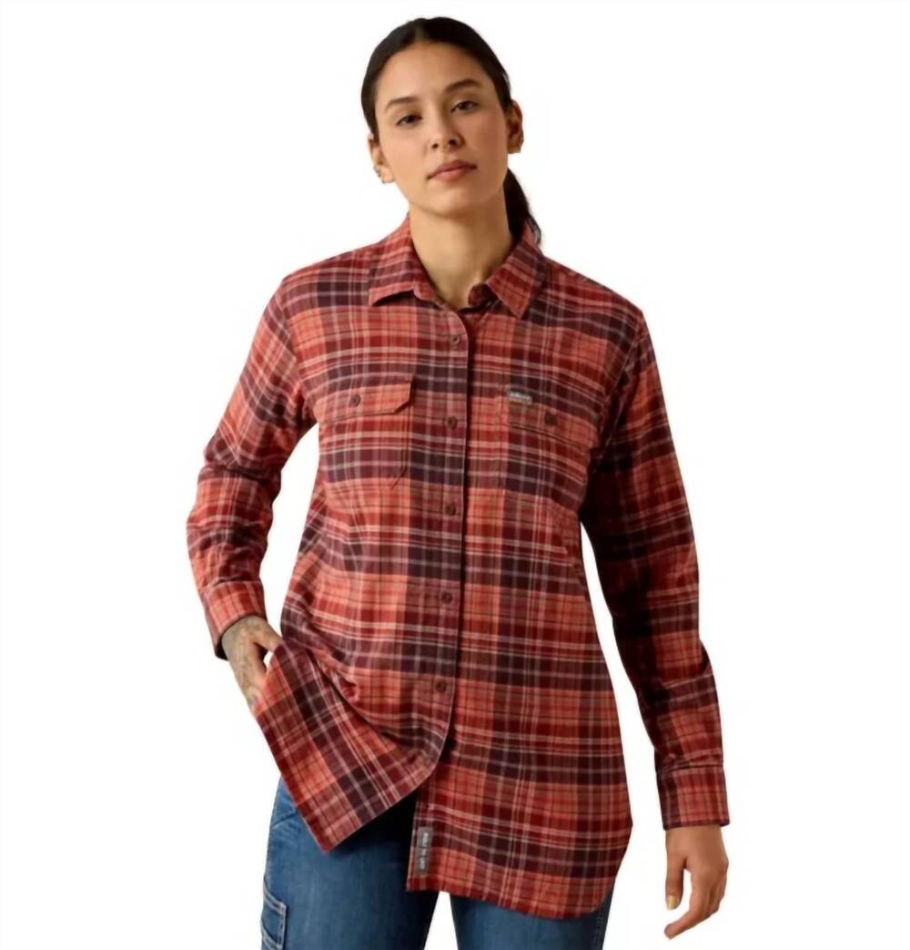 NEW ARIAT rebar flannel long sleeve work tunic in aragon